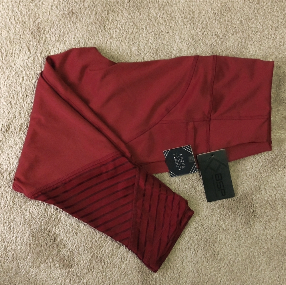 BSP Maroon Leggings w/ Pockets